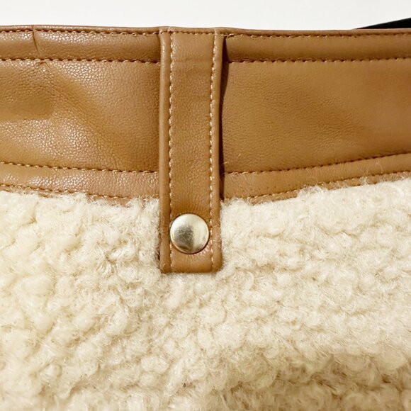 River Island - Faux Leather and Borg Zip Mini Skirt - Size 8 - Picture 7 of 14